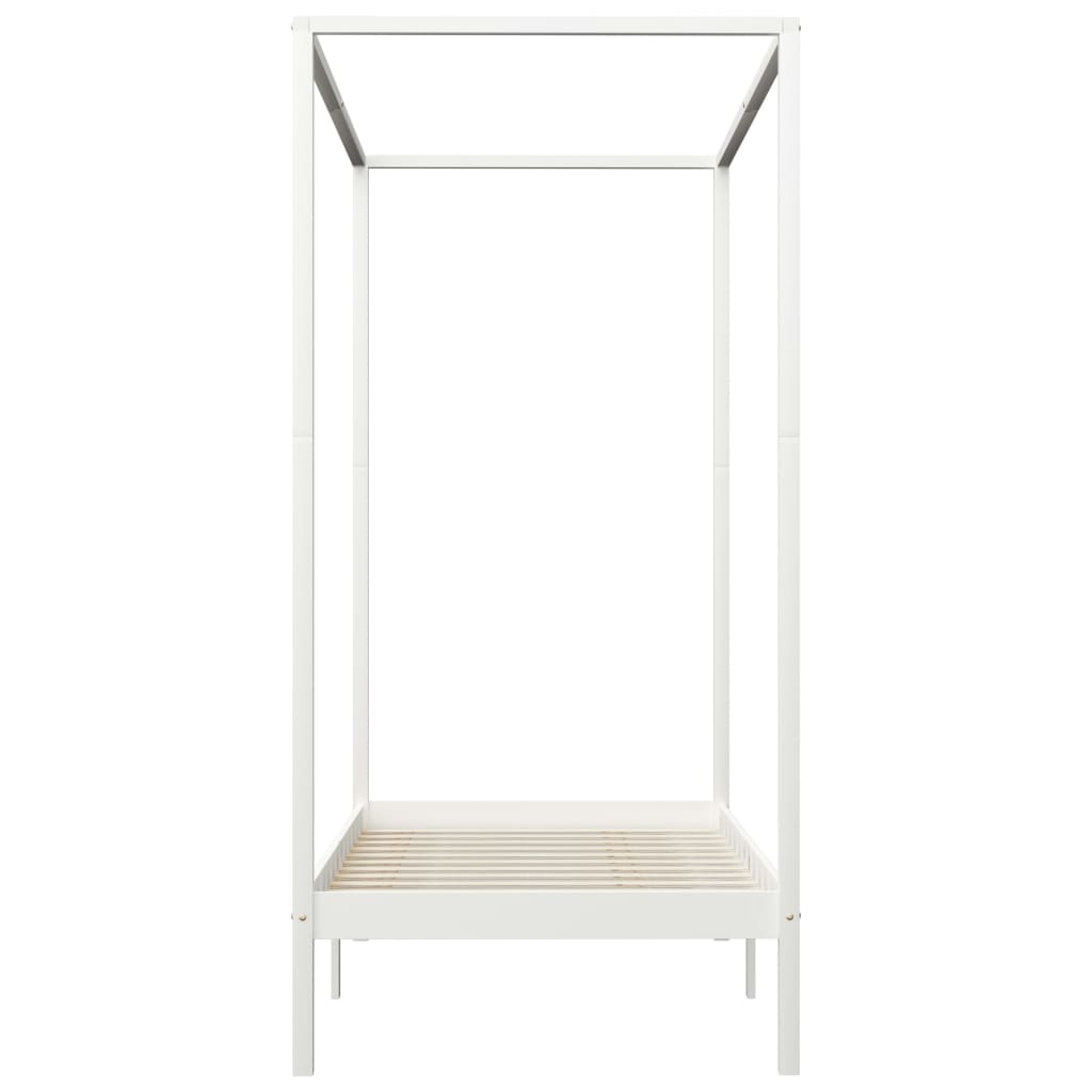 Estrutura de cama com toldo 100x200 cm pinho maciço branco