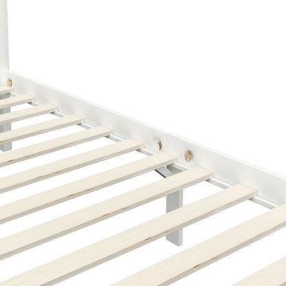 Estrutura de cama com toldo 100x200 cm pinho maciço branco