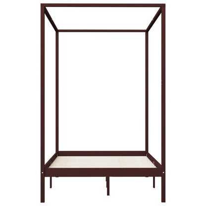 Estrutura cama com toldo 120x200cm pinho maciço castanho-escuro