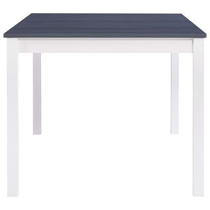 Mesa de jantar 180x90x73 cm madeira de pinho branco e cinzento