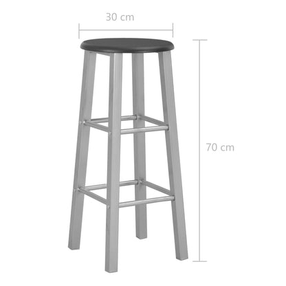 3 pcs conjunto de bar em madeira e aço preto