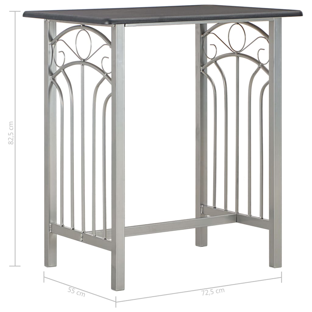 3 pcs conjunto de bar em madeira e aço preto