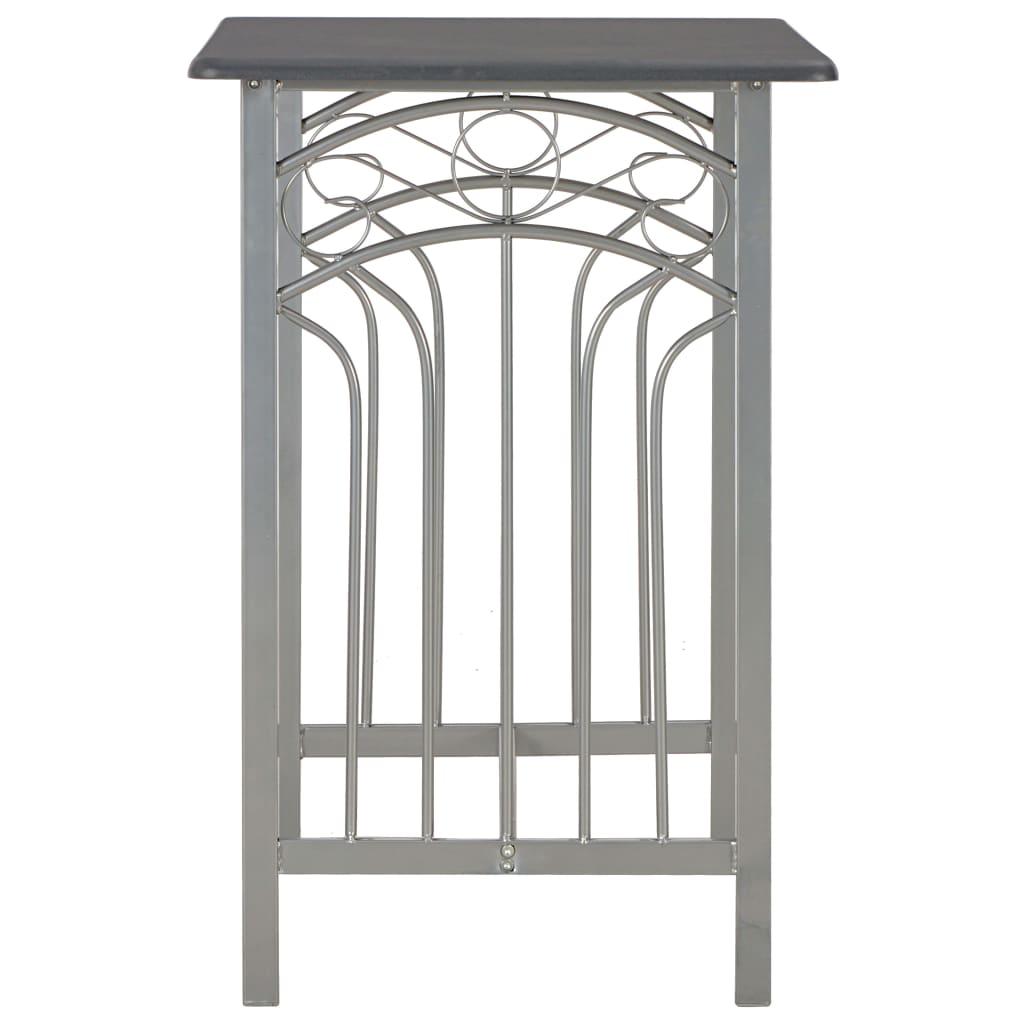 3 pcs conjunto de bar em madeira e aço antracite
