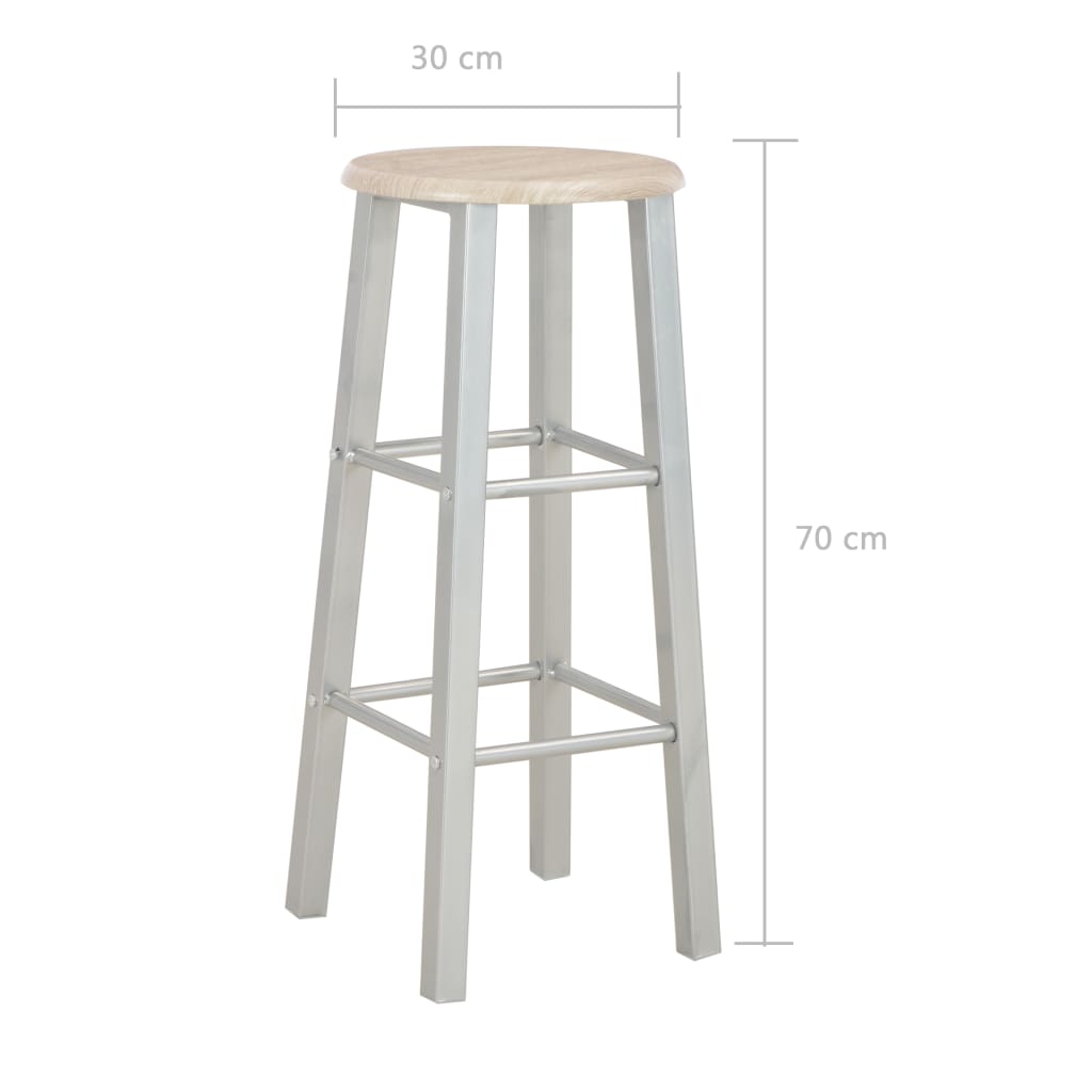 3 pcs conjunto de bar em madeira e aço