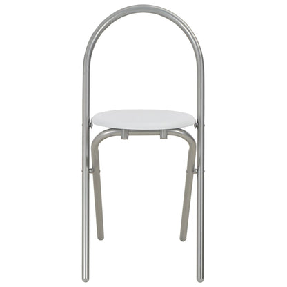 3 pcs conjunto jantar dobrável com prateleira MDF e aço branco