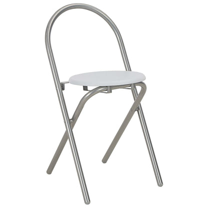 3 pcs conjunto jantar dobrável com prateleira MDF e aço branco