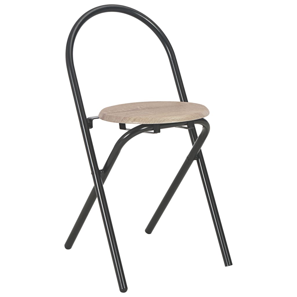 3 pcs conjunto jantar dobrável c/ prateleira MDF e aço