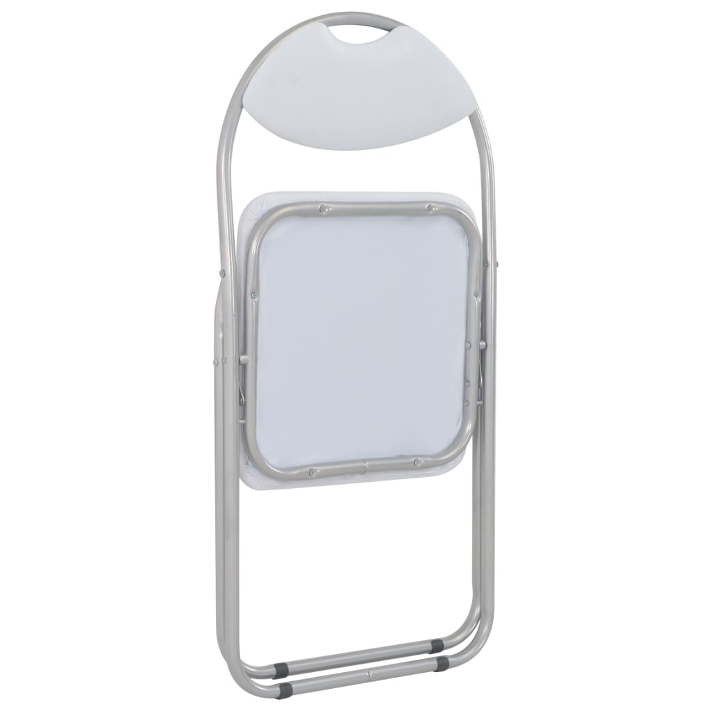 Cadeiras de jantar dobráveis 2 pcs couro artificial branco