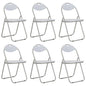 Cadeiras de jantar dobráveis 6 pcs couro artificial branco