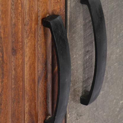 Móvel TV de madeira mangueira áspera maciça cinzento