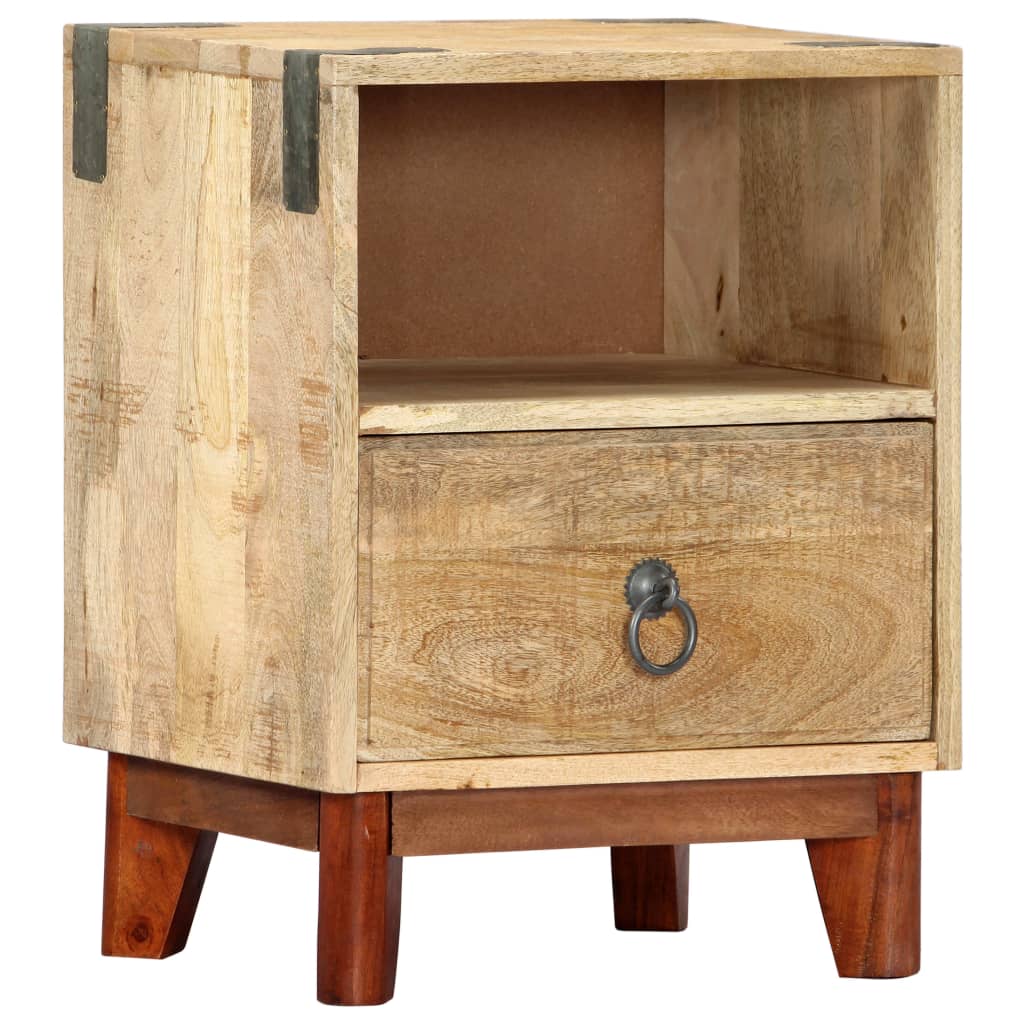 Mesa de cabeceira 40x30x52 cm madeira mangueira áspera maciça