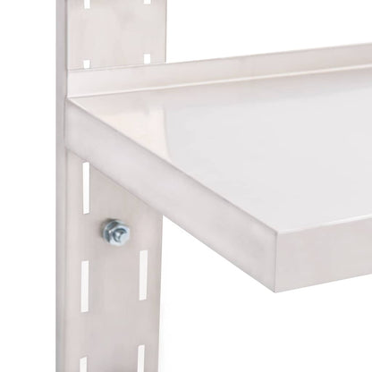 Prateleira de parede suspensa 2 níveis 100x30 cm aço inoxidável