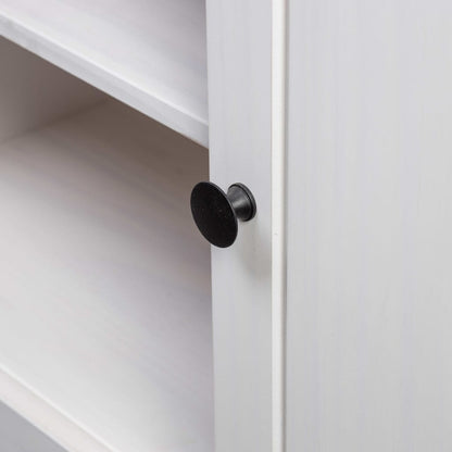 Móvel de TV de madeira de pinho maciça Panama branco