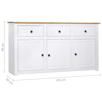 Aparador 135x40x80 cm pinho maciço panama branco