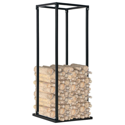 Suporte para lenha com base 37x37x113 cm aço preto