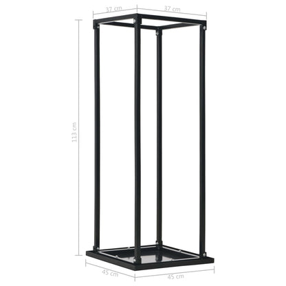 Suporte para lenha com base 37x37x113 cm aço preto