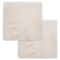 Almofadas p/ cadeira 2 pcs 40x40cm pele carneiro genuína branca