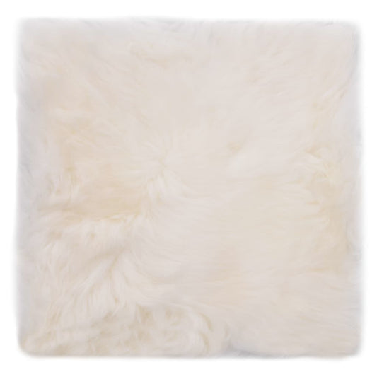 Almofadas p/ cadeira 2 pcs 40x40cm pele carneiro genuína branca