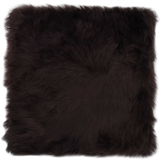 Almofadas p/ cadeira 2 pcs 40x40cm pele carneiro castanho