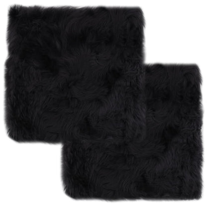 Almofadas cadeira 2 pcs 40x40cm pele carneiro cinzento-escuro