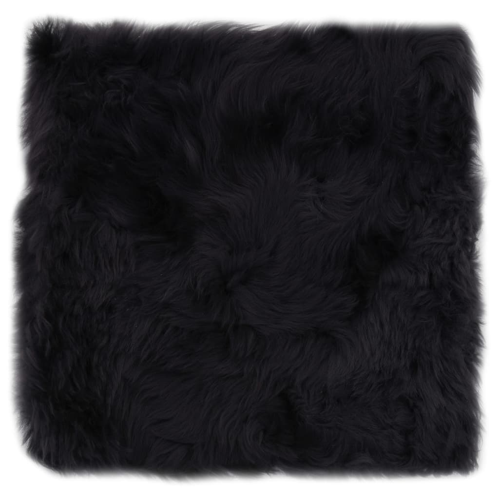 Almofadas cadeira 2 pcs 40x40cm pele carneiro cinzento-escuro