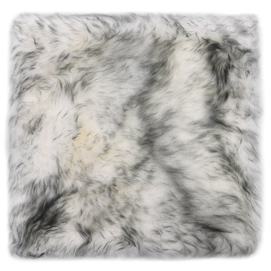 Almofadas cadeira 2 pcs 40x40cm pele carneiro cinzento mesclado