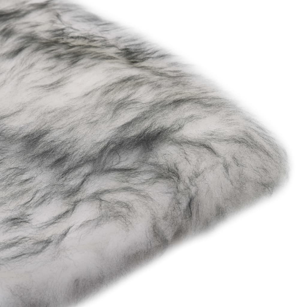 Almofadas cadeira 2 pcs 40x40cm pele carneiro cinzento mesclado