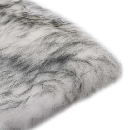 Almofadas cadeira 2 pcs 40x40cm pele carneiro cinzento mesclado