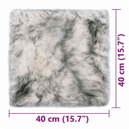 Almofadas cadeira 2 pcs 40x40cm pele carneiro cinzento mesclado