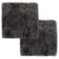 Almofadas p/ cadeira 2 pcs 40x40cm pele carneiro cinzento-claro