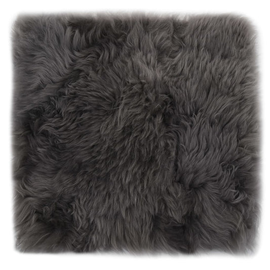 Almofadas p/ cadeira 2 pcs 40x40cm pele carneiro cinzento-claro
