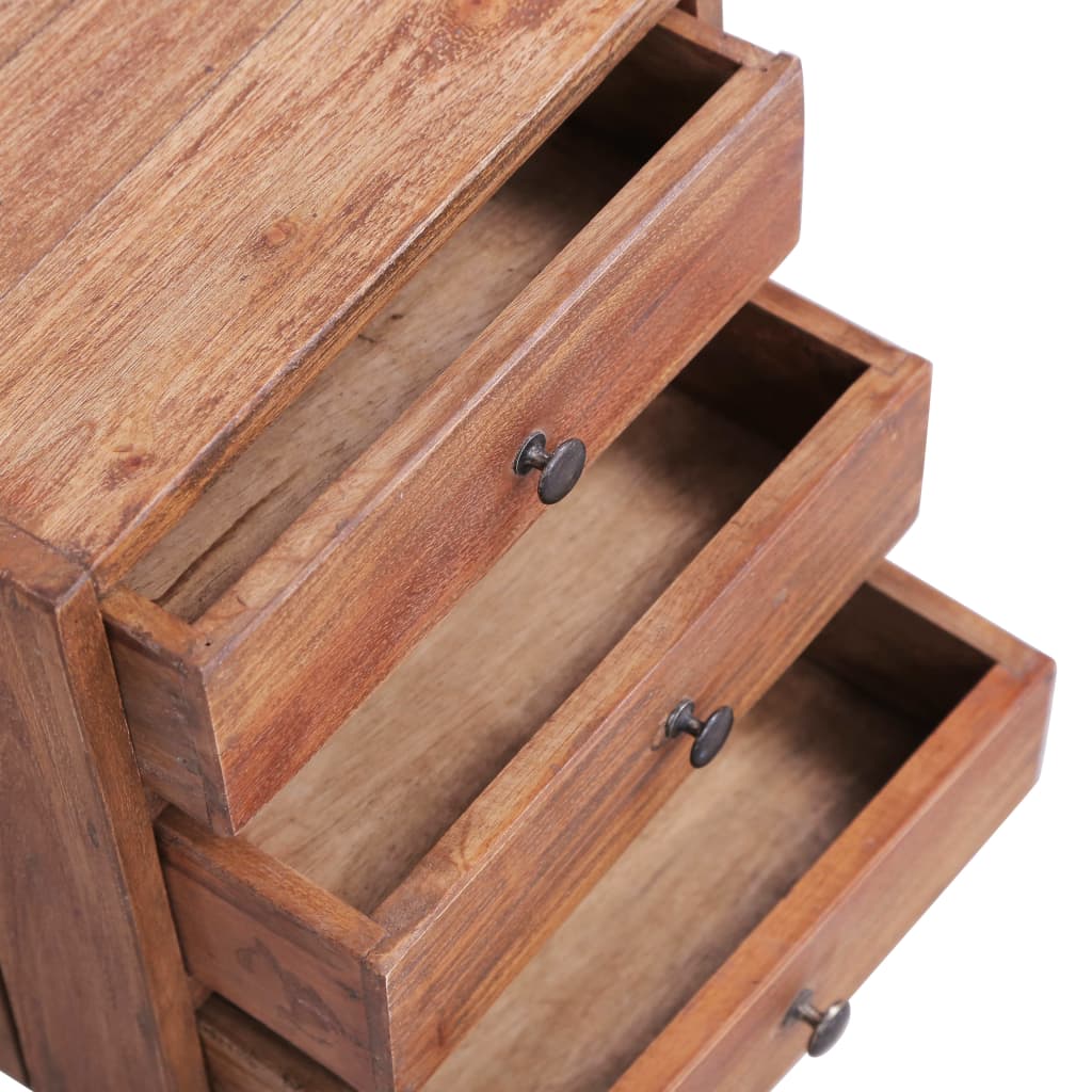 Mesa cabeceira 3 gavetas 35x25x35 cm madeira de mogno maciça