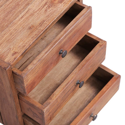 Mesa cabeceira 3 gavetas 35x25x35 cm madeira de mogno maciça
