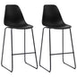 Cadeiras de bar 2 pcs plástico preto