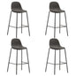 Cadeiras de bar 4 pcs tecido cinzento-escuro