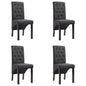Cadeiras de jantar 4 pcs tecido cinzento-escuro