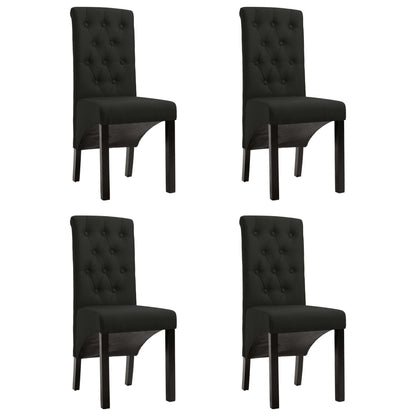 Cadeiras de jantar 4 pcs tecido preto