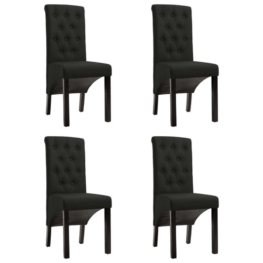 Cadeiras de jantar 4 pcs tecido preto