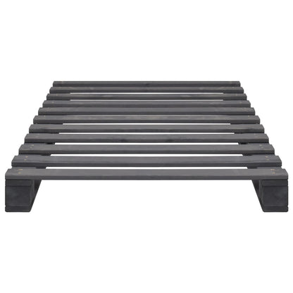 Estrutura de cama em paletes pinho maciço 90x200 cm cinzento