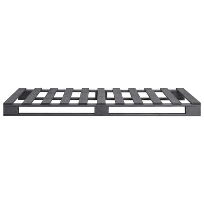 Estrutura de cama em paletes pinho maciço 90x200 cm cinzento