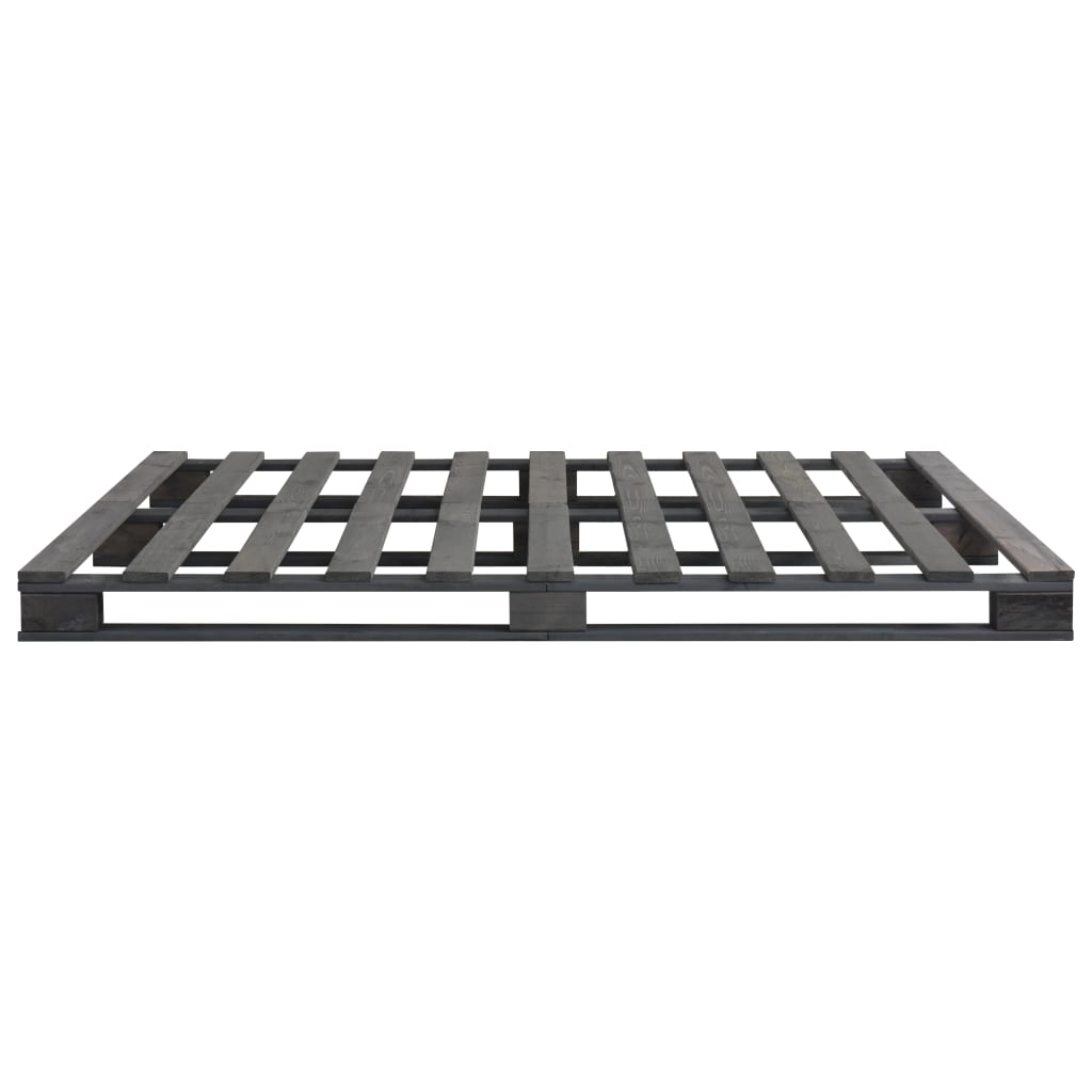 Estrutura de cama em paletes pinho maciço 180x200 cm cinzento
