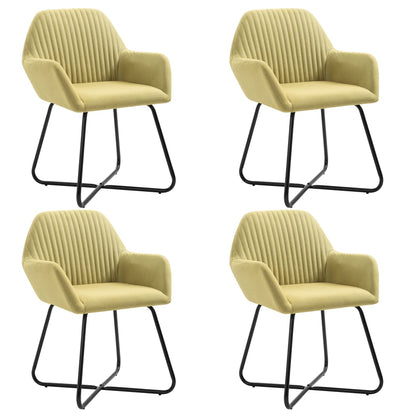 Cadeiras de jantar 4 pcs tecido verde