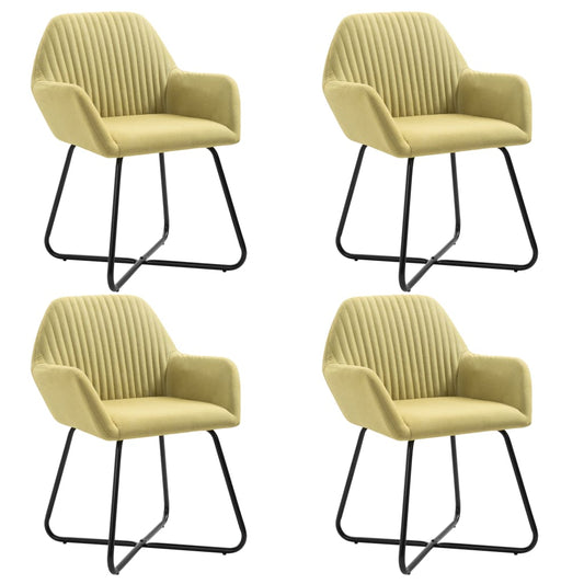 Cadeiras de jantar 4 pcs tecido verde