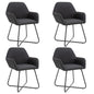 Cadeiras de jantar 4 pcs tecido preto