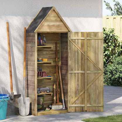 Abrigo ferramentas jardim porta 69,5x32x178cm pinho impregnado