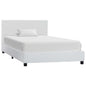 Estrutura de cama 90x200 cm couro artificial branco