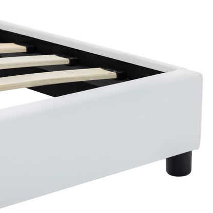Estrutura de cama 120x200 cm couro artificial branco