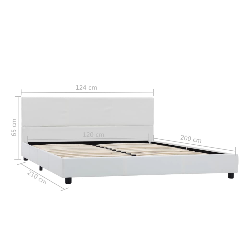 Estrutura de cama 120x200 cm couro artificial branco