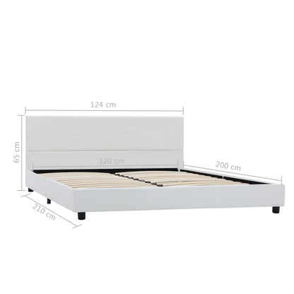 Estrutura de cama 120x200 cm couro artificial branco