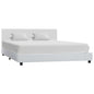 Estrutura de cama 140x200 cm couro artificial branco
